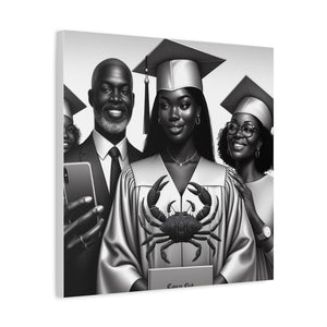 Graduation Family Canvas Art, Graduation Gift, Wall Decor, Education Celebration, Black History Month, Motivational Art