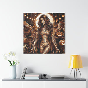 Canvas Wall Art: Halloween Virgo Astrology Mummy