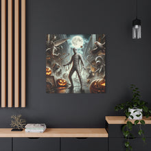 Load image into Gallery viewer, Spooky Mummy Art Canvas Print | Halloween Home Decor, Fall Wall Art, Unique Gift, Framed Mummy Artwork, Creepy Halloween Decor
