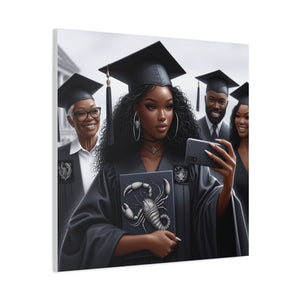 Graduation Canvas Art, Personalized Graduate Gift, Wall Decor, Black Girl Graduation, College Graduate, Inspirational Home Decor