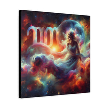 Load image into Gallery viewer, Cosmic Virgo Wall Art, Zodiac Decor, Astrology Canvas Print, Horoscope Gift, Spiritual Home Decor, Celestial Artwork
