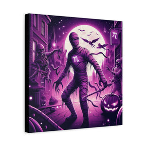 Halloween Wall Art, Spooky Canvas, Gothic Home Decor, Haunted House Decor, Mummy Artwork, Creepy Wall Hanging