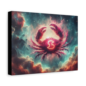 Galactic Crab Canvas Art Print, Home Decor, Zodiac Wall Art, Astrology Gift, Cosmic Crab Decor