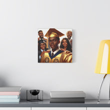 Load image into Gallery viewer, Graduation Celebration Canvas Print, Wall Art for Graduates, Custom Home Decor, Graduation Gift, College Hero Portrait, Family Love Display
