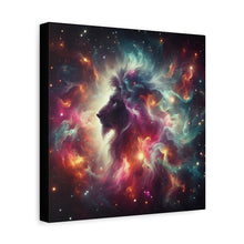 Load image into Gallery viewer, Cosmic Lion Canvas Art, Wall Decor, Galaxy Artwork, Home Decor, Unique Gift for Art Lovers, Space Theme
