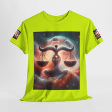 Load image into Gallery viewer, Cosmic Libra Justice Tee, Celestial Balance Shirt, Astrology Themed T-Shirt, Gift for Science Lovers, Unisex Heavy Cotton Tee
