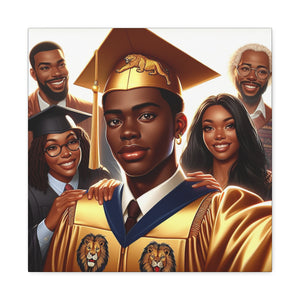 Graduation Celebration Canvas Print, Wall Art for Graduates, Custom Home Decor, Graduation Gift, College Hero Portrait, Family Love Display