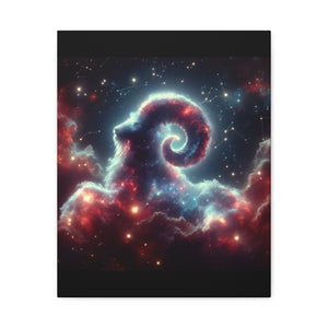 Celestial Ram Canvas Print, Astronomical Art for Home Decor, Unique Gift for Astrology Lovers, Cosmic Wall Art, Stretched Canvas