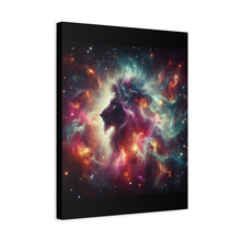 Load image into Gallery viewer, Cosmic Lion Canvas Art, Wall Decor, Galaxy Artwork, Home Decor, Unique Gift for Art Lovers, Space Theme
