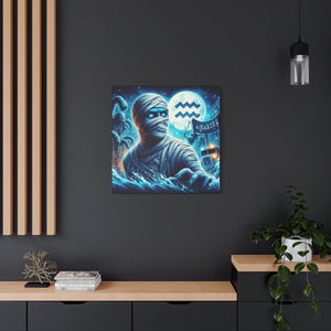 Mummy-Themed Canvas Art, Perfect for Halloween and Spooky Decor, Unique Home Wall Art, Great Gift for Horror Lovers, Halloween Decor