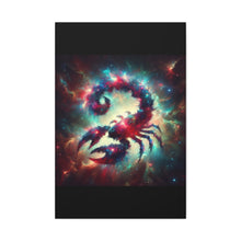 Load image into Gallery viewer, Astrological Scorpion Canvas Art Print, Zodiac Wall Decor, Astrology Gift, Cosmic Home Decor, Celestial Artwork
