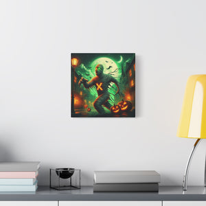 Spooky Halloween Wall Art Canvas, Mummy Decor for Fall, Halloween Party Decoration, Frightening Home Decor, Unique Gift Idea