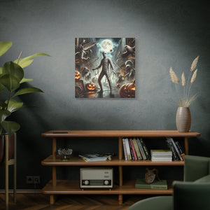 Spooky Mummy Art Canvas Print | Halloween Home Decor, Fall Wall Art, Unique Gift, Framed Mummy Artwork, Creepy Halloween Decor