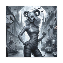 Load image into Gallery viewer, Canvas Print - Halloween Capricorn Astrology Mummy
