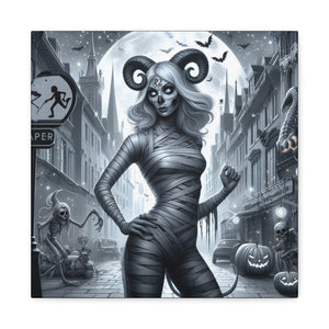 Canvas Print - Halloween Capricorn Astrology Mummy