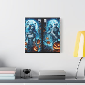 Aquarius Halloween Canvas Wall Art, Spooky Decor, Unique Gift, Home Decoration, Witch Theme Art, Perfect for Fall, Mysterious Vibe