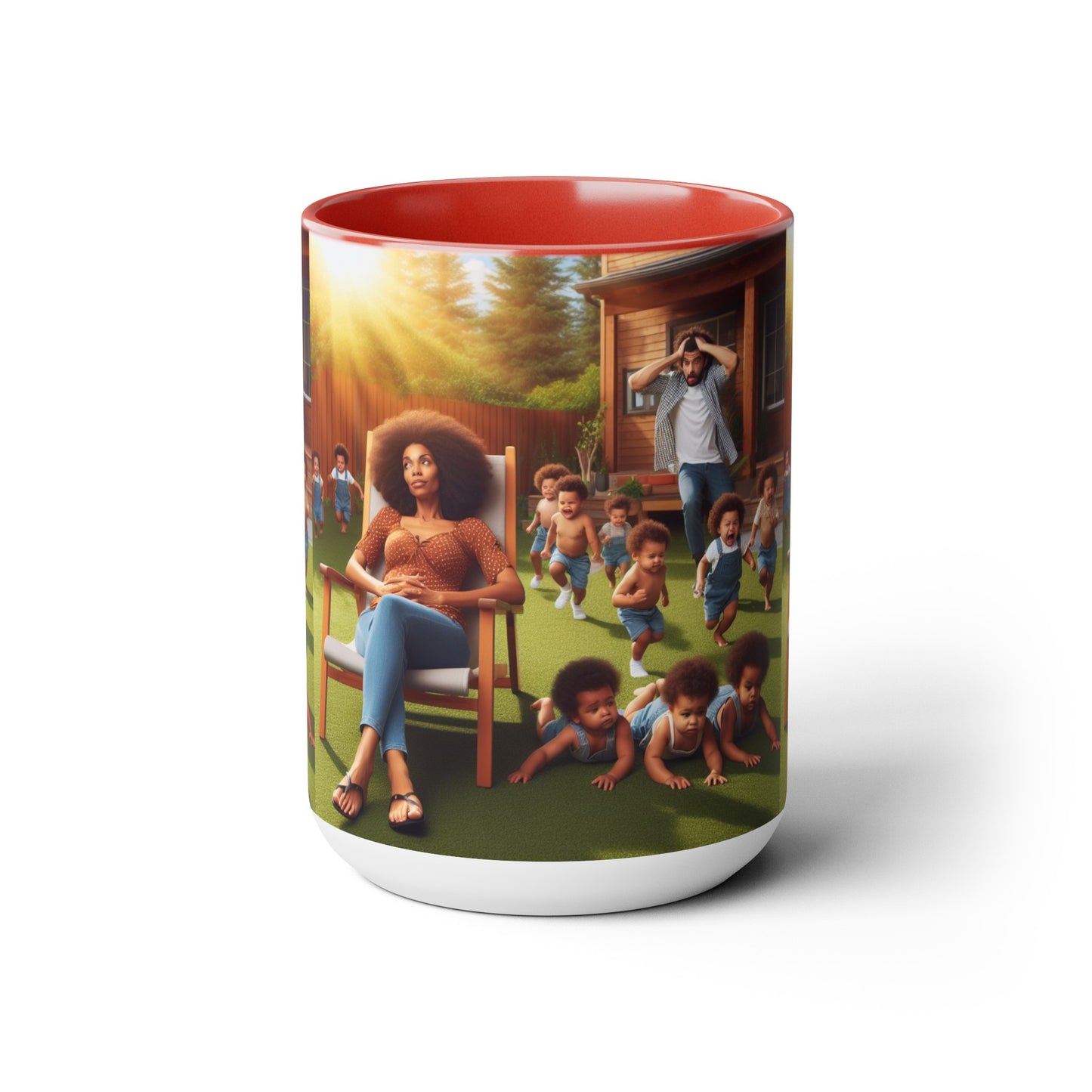 Mother's Day (5) Two-Tone Coffee Mugs, 15oz