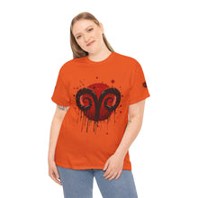 Load image into Gallery viewer, Aries Heart Tee, Unisex Heavy Cotton T-Shirt, Astrology Gift, Birthday Present, Graphic Tee, Casual Wear, Unique Design
