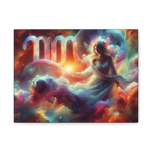 Cosmic Virgo Wall Art, Zodiac Decor, Astrology Canvas Print, Horoscope Gift, Spiritual Home Decor, Celestial Artwork