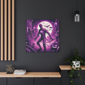 Halloween Wall Art, Spooky Canvas, Gothic Home Decor, Haunted House Decor, Mummy Artwork, Creepy Wall Hanging