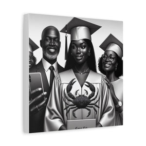 Graduation Family Canvas Art, Graduation Gift, Wall Decor, Education Celebration, Black History Month, Motivational Art