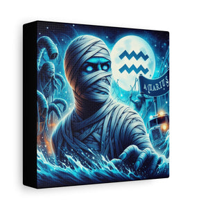 Mummy-Themed Canvas Art, Perfect for Halloween and Spooky Decor, Unique Home Wall Art, Great Gift for Horror Lovers, Halloween Decor