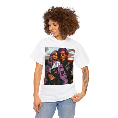 Unisex Sagittarius Couple (3) Heavy Cotton Tee