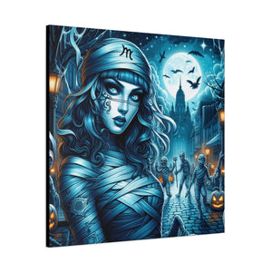 Mystical Mummy Canvas Art | Gothic Home Decor, Halloween Wall Art, Witchy Gift, Unique Art Print, Spooky Vibes, Mummy Themed Decor