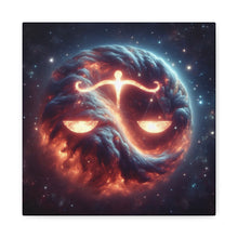 Load image into Gallery viewer, Cosmic Balance Wall Art, Celestial Scales Canvas, Astrology Decor, Universe Inspired Home Decor, Gift for Libra Enthusiasts
