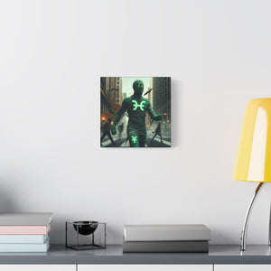 Glow-in-the-Dark Pisces Canvas Art, Zodiac Decor, Astrology Wall Art, Gift for Him/Her, Unique Home Decor, Mystic Vibe