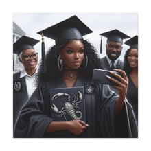 Load image into Gallery viewer, Graduation Canvas Art, Personalized Graduate Gift, Wall Decor, Black Girl Graduation, College Graduate, Inspirational Home Decor
