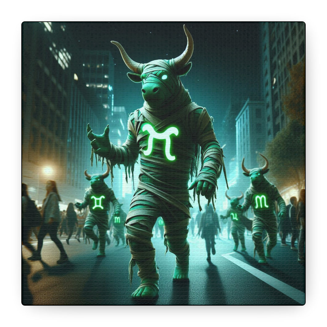 Mystical Taurus Canvas Wall Art, Zodiac Decor, Home Wall Decoration, Gift for Astrology Lovers, Unique Art Piece