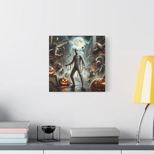 Spooky Mummy Art Canvas Print | Halloween Home Decor, Fall Wall Art, Unique Gift, Framed Mummy Artwork, Creepy Halloween Decor