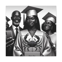 Load image into Gallery viewer, Graduation Family Canvas Art, Graduation Gift, Wall Decor, Education Celebration, Black History Month, Motivational Art
