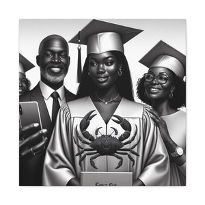 Graduation Family Canvas Art, Graduation Gift, Wall Decor, Education Celebration, Black History Month, Motivational Art