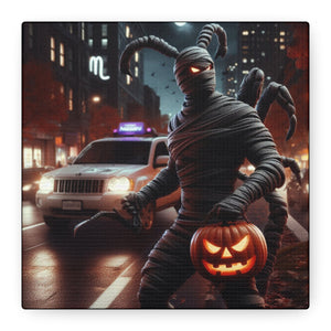 Halloween Canvas Wall Art, Spooky Mummy Decor, Perfect for Fall Home Decoration, Haunted House Vibes, Unique Gift Idea