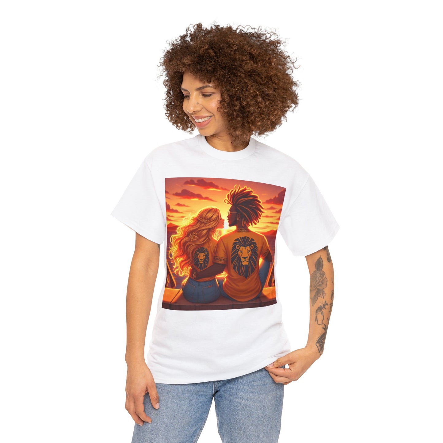 Leo Valentine's Day (6) Unisex Heavy Cotton Tee