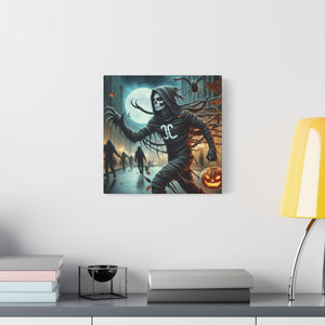 Spooky Halloween Wall Art Canvas, Creepy Decor for Haunted Houses, Trick or Treat Wall Hanging, Frightening Artwork, Seasonal Home Decor