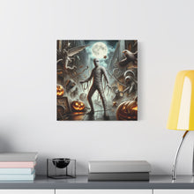 Load image into Gallery viewer, Spooky Mummy Art Canvas Print | Halloween Home Decor, Fall Wall Art, Unique Gift, Framed Mummy Artwork, Creepy Halloween Decor
