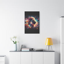 Load image into Gallery viewer, Cosmic Lion Art Canvas Print, Zodiac Wall Art, Leo Decor, Celestial Home Decor, Astrology Gift, Vibrant Galaxy Art
