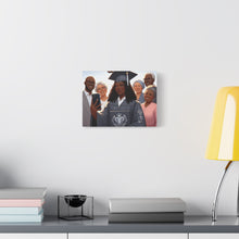 Load image into Gallery viewer, Graduation Celebration Canvas Print, Family Tribute Art, Graduation Gift, Wall Decor for Her, Customizable Artwork
