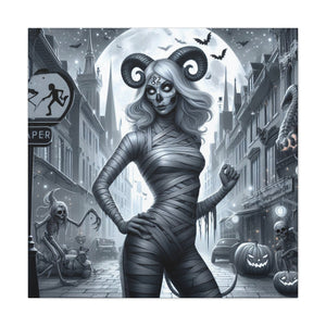 Canvas Print - Halloween Capricorn Astrology Mummy