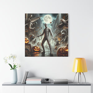 Spooky Mummy Art Canvas Print | Halloween Home Decor, Fall Wall Art, Unique Gift, Framed Mummy Artwork, Creepy Halloween Decor