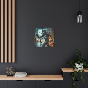 Spooky Halloween Wall Art Canvas, Creepy Decor for Haunted Houses, Trick or Treat Wall Hanging, Frightening Artwork, Seasonal Home Decor