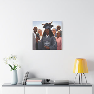 Graduation Celebration Canvas Print, Family Tribute Art, Graduation Gift, Wall Decor for Her, Customizable Artwork