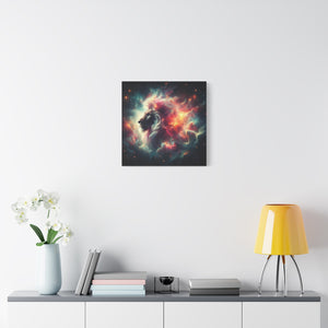 Cosmic Lion Canvas Wall Art, Abstract Lion Decor, Celestial Prints, Space Animal Artwork, Dreamy Home Decor
