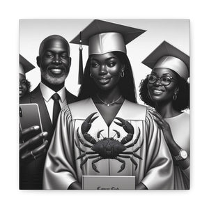 Graduation Family Canvas Art, Graduation Gift, Wall Decor, Education Celebration, Black History Month, Motivational Art