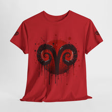 Load image into Gallery viewer, Aries Heart Tee, Unisex Heavy Cotton T-Shirt, Astrology Gift, Birthday Present, Graphic Tee, Casual Wear, Unique Design
