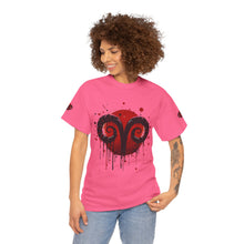 Load image into Gallery viewer, Aries Heart Tee, Unisex Heavy Cotton T-Shirt, Astrology Gift, Birthday Present, Graphic Tee, Casual Wear, Unique Design
