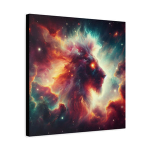 Cosmic Lion Canvas Art, Galaxy Decoration, Home Decor, Inspirational Wall Art, Gift for Lion Lovers, Space Art Print